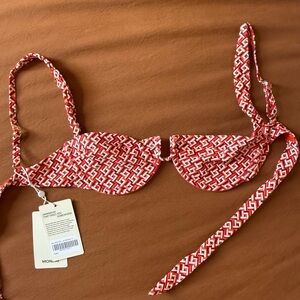 Monday Swimwear Red Geometric Bikini Top - ISO small top, willing to trade